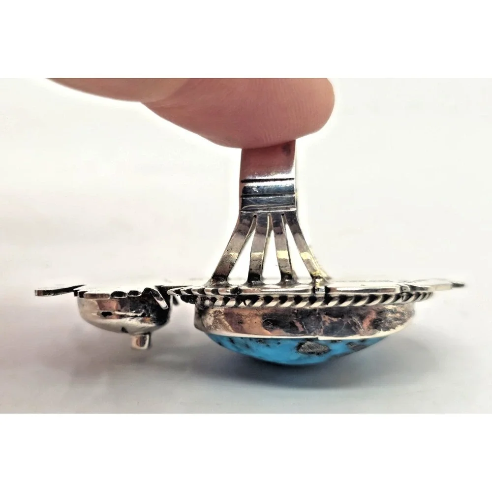 Bennie Ration Sterling Silver Turquoise Ring Size 7‎ Navajo Native 20 Gram NWOT